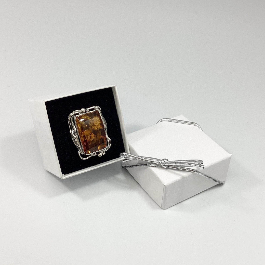 Cognac Amber Ring - Rocks and Gems Canada