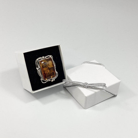 Cognac Amber Ring - Rocks and Gems Canada