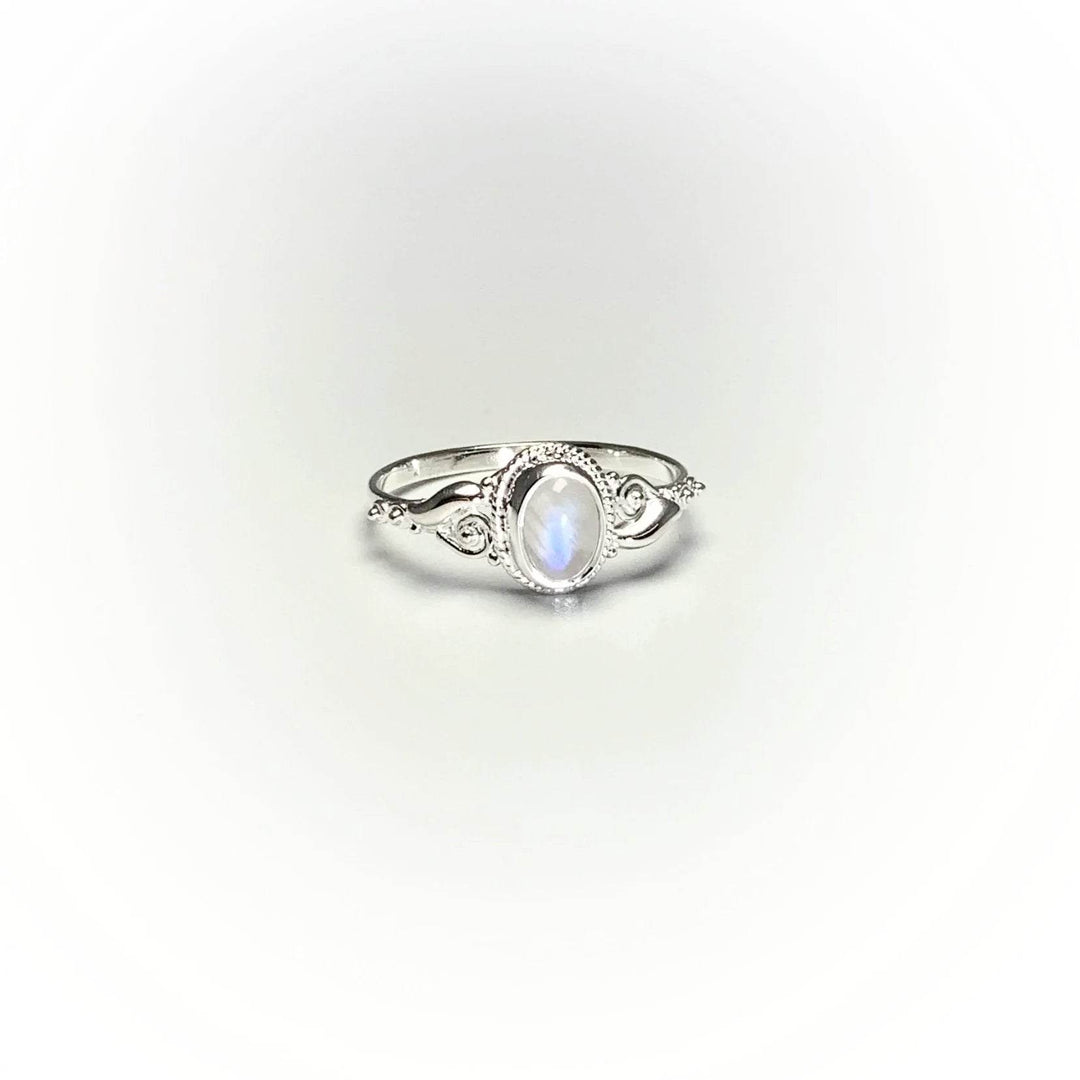 Rainbow Moonstone Ring - Rocks and Gems Canada