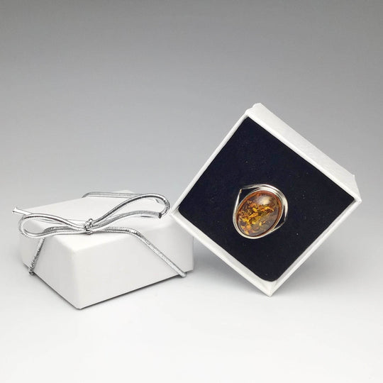 Cognac Amber Ring - Rocks and Gems Canada