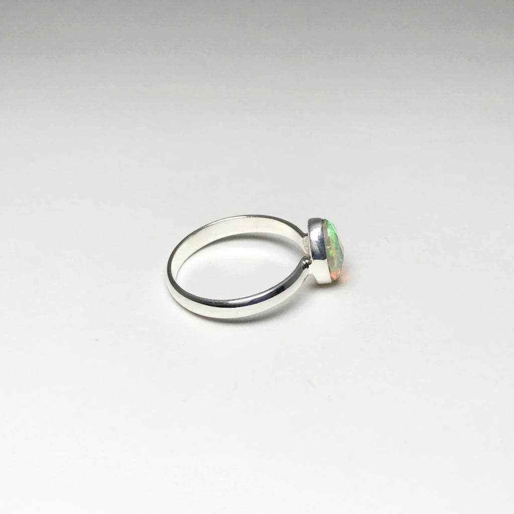 Faceted Ethiopian Fire Opal Ring - Rocks and Gems Canada