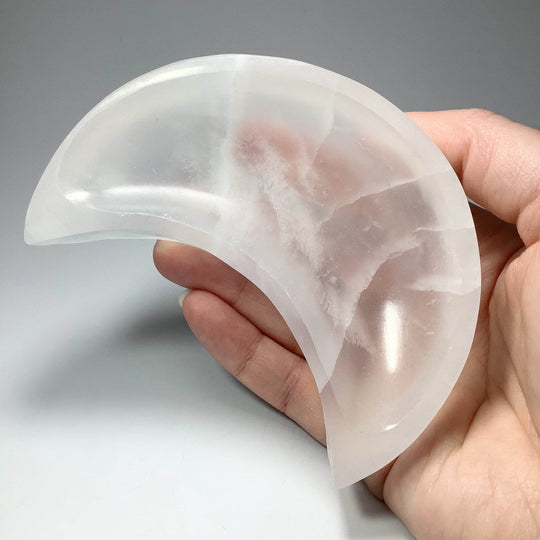 Selenite Half Moon Bowl - Rocks and Gems Canada