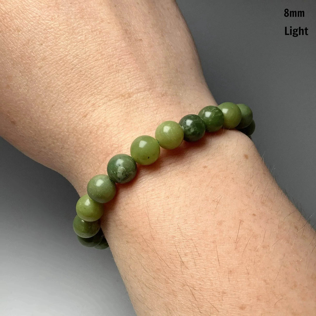 Mixed Green Canadian Jade Beaded Bracelet - Rocks and Gems Canada