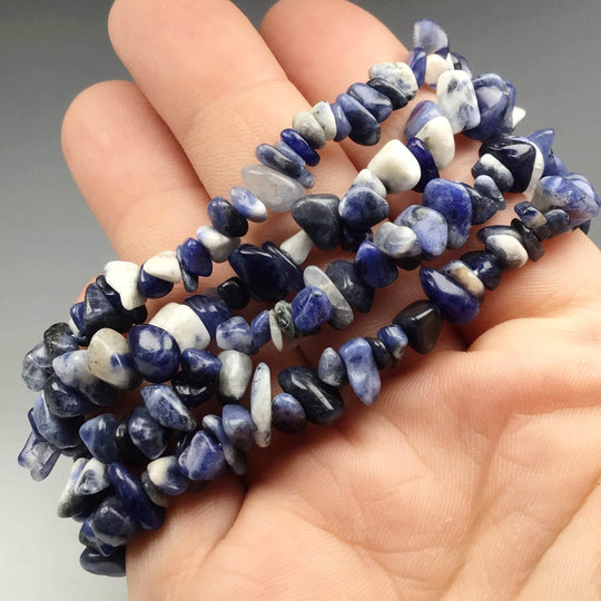 Sodalite Chip Beaded Bracelet - Rocks and Gems Canada