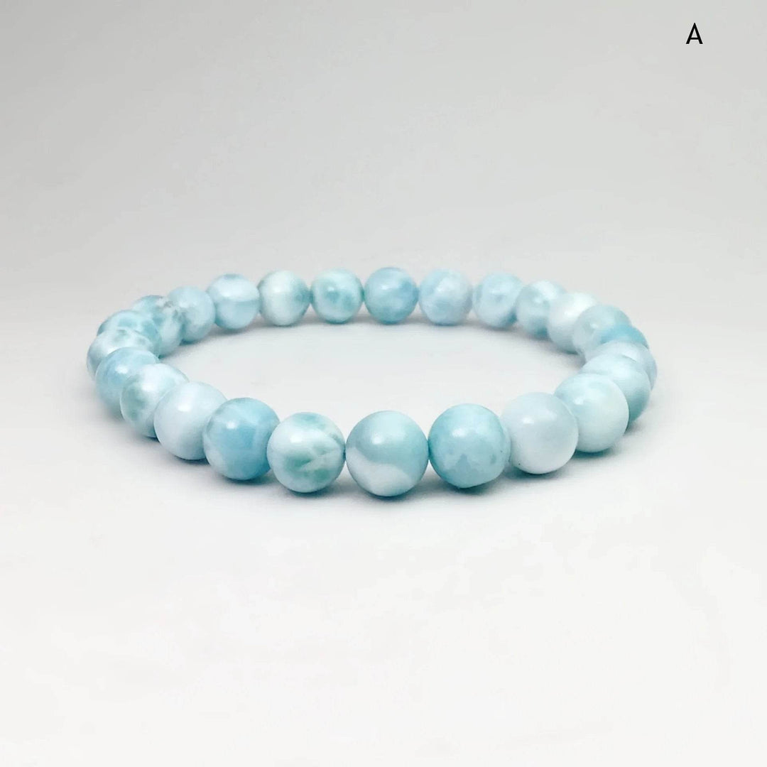 Larimar Beaded Bracelet - 8mm - Rocks and Gems Canada