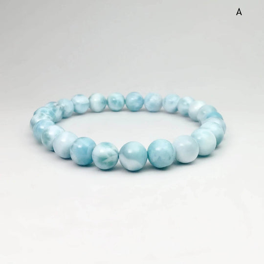 Larimar Beaded Bracelet - 8mm - Rocks and Gems Canada