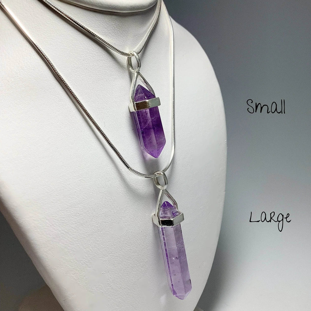 Amethyst Double Terminated Point Pendant - Rocks and Gems Canada