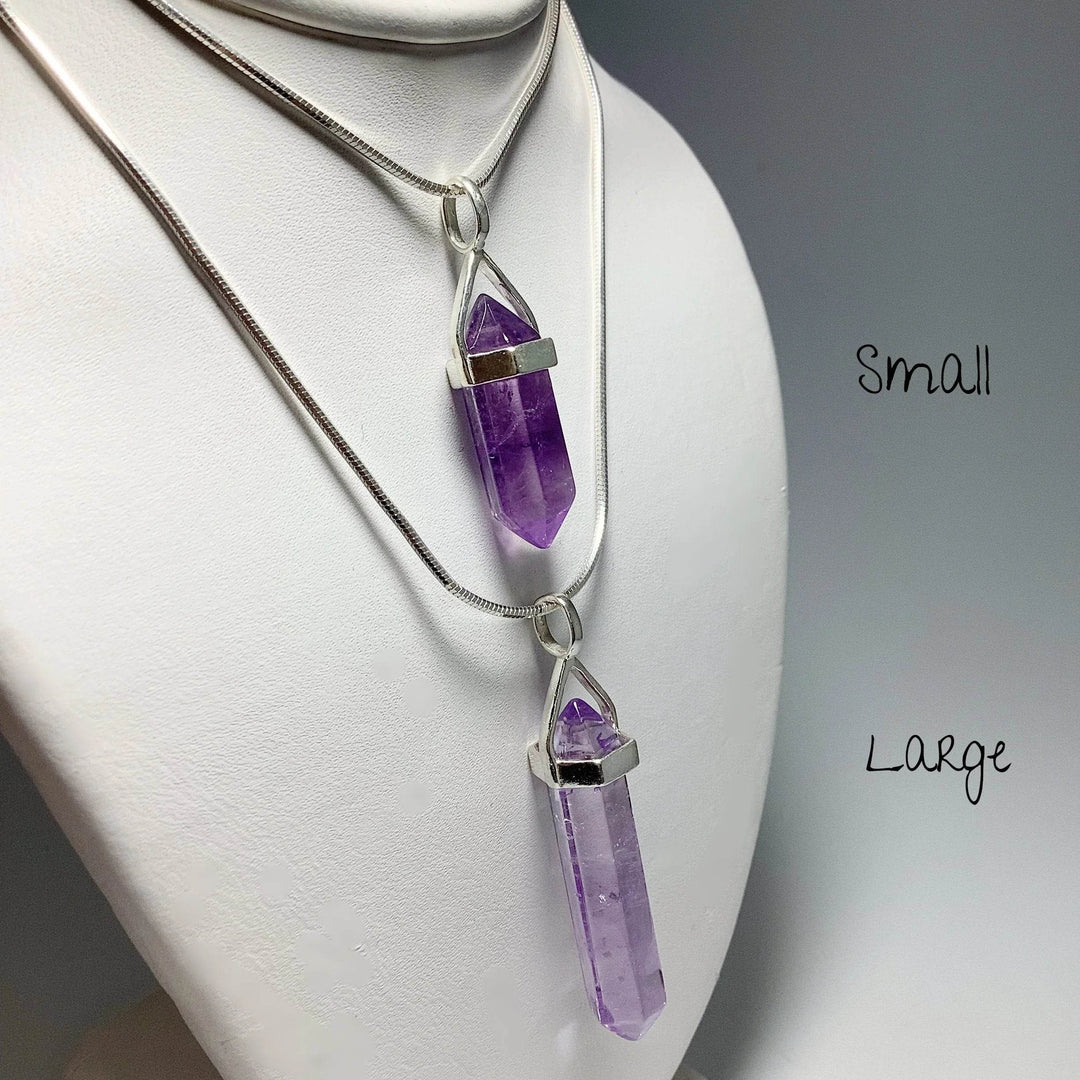 Amethyst Double Terminated Point Pendant - Rocks and Gems Canada