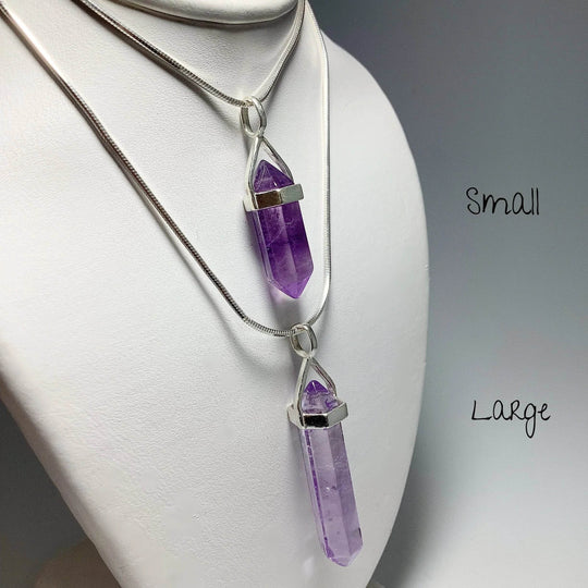 Amethyst Double Terminated Point Pendant - Rocks and Gems Canada