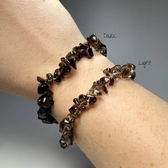 Smoky Quartz Chip Beaded Bracelet - Rocks and Gems Canada