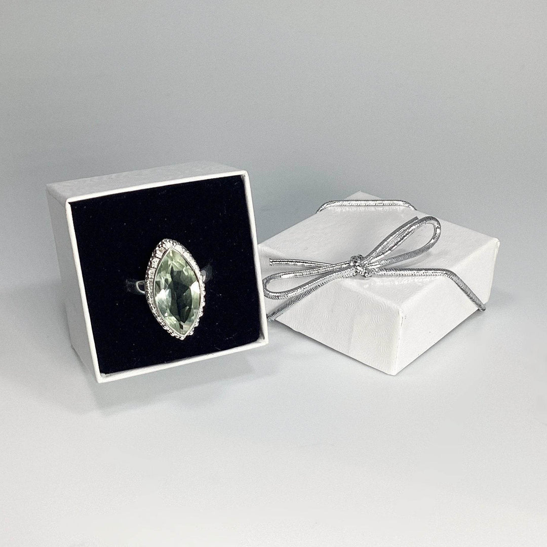 Green Amethyst Marquise Cut Ring - Rocks and Gems Canada