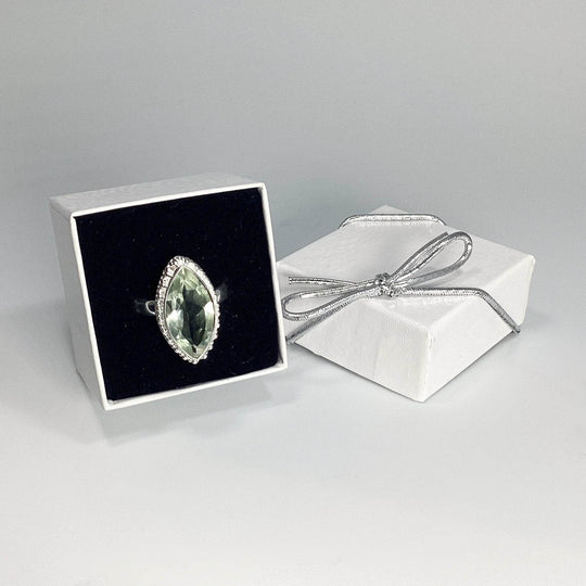 Green Amethyst Marquise Cut Ring - Rocks and Gems Canada