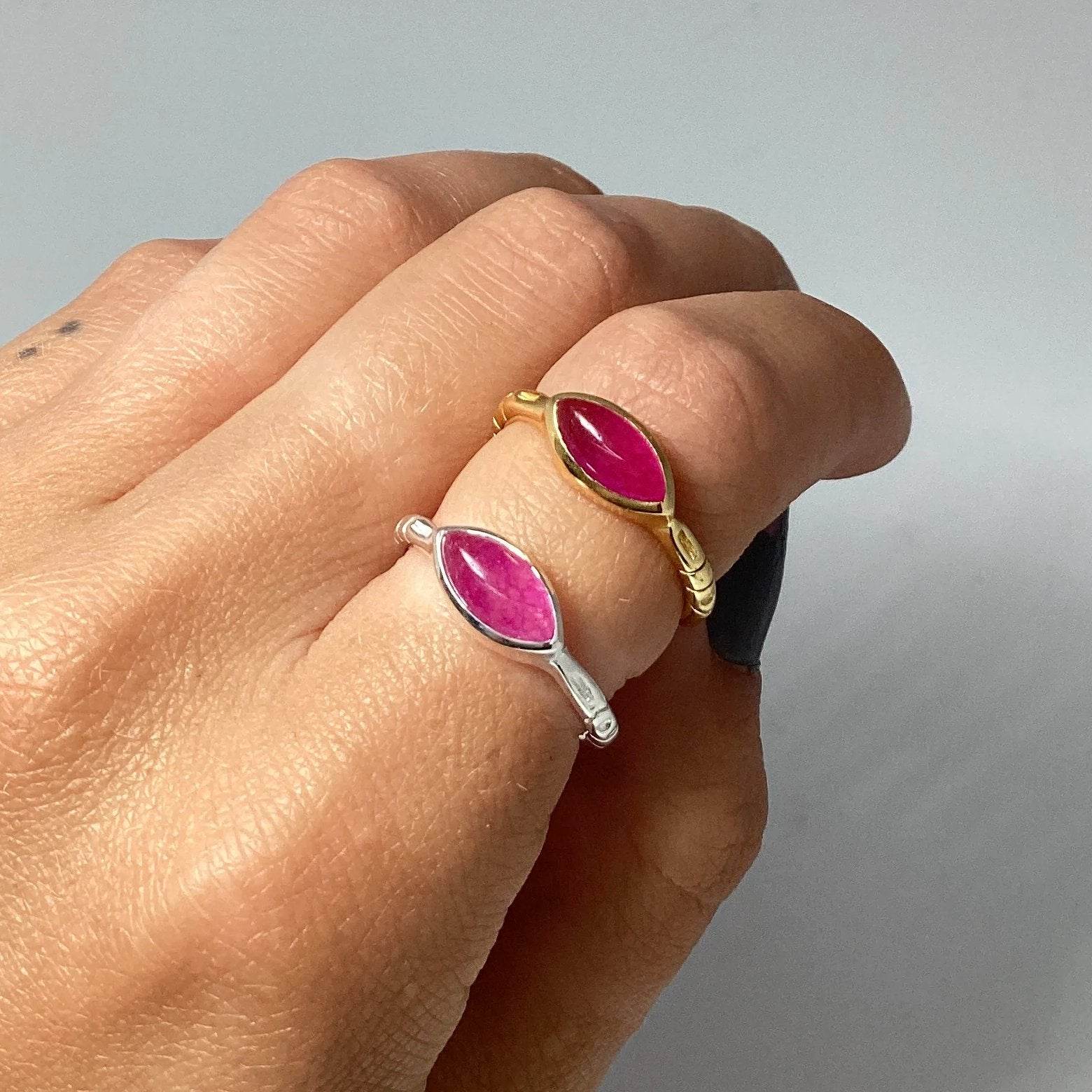 Pink Jade Ring - Rocks and Gems Canada