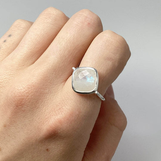 Rainbow Moonstone Ring - Rocks and Gems Canada