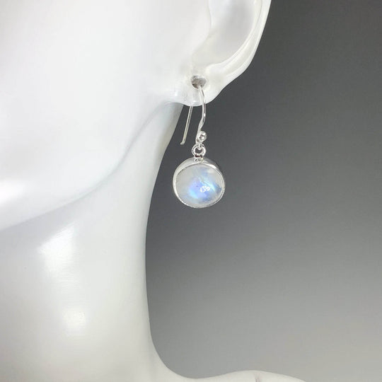 Rainbow Moonstone Dangle Earrings - Rocks and Gems Canada