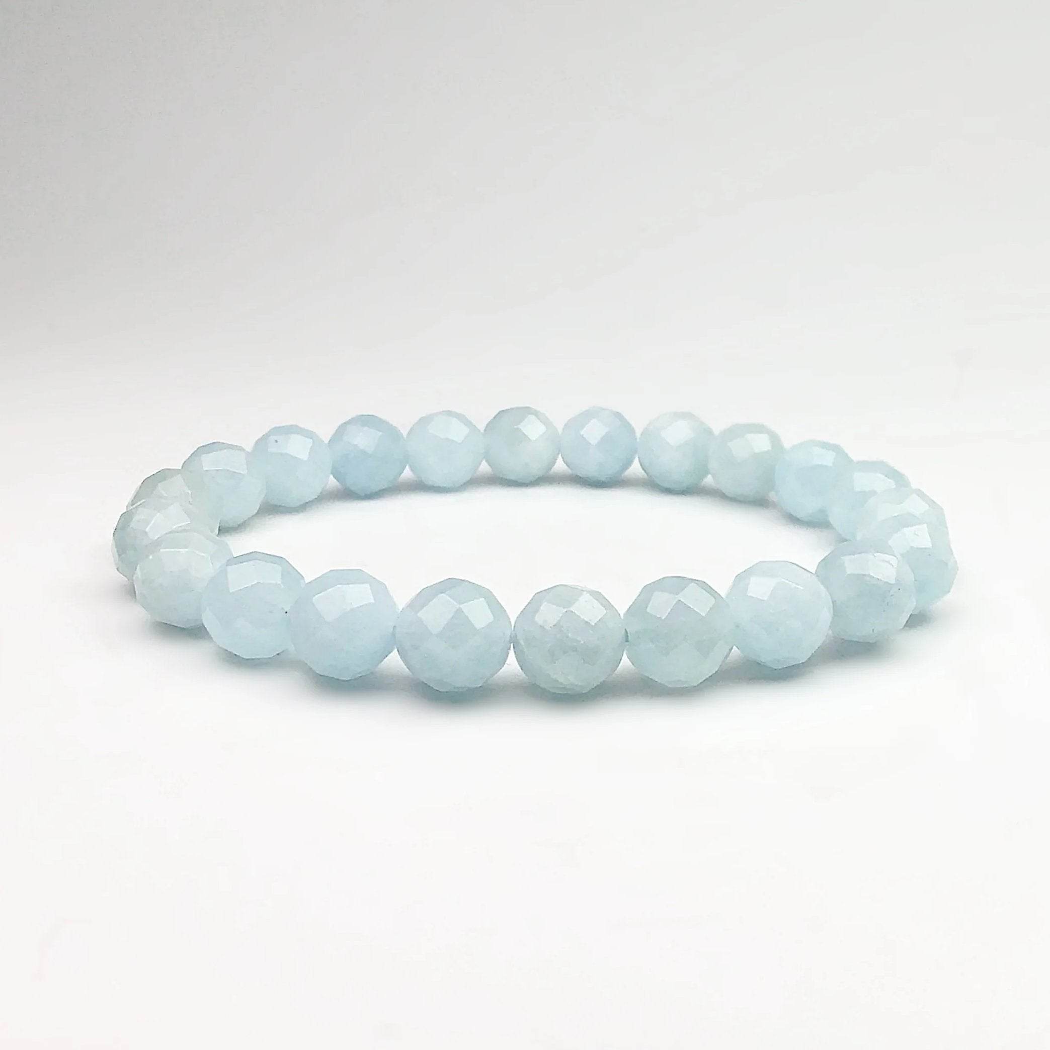Aquamarine Faceted Beaded Bracelet - Rocks and Gems Canada