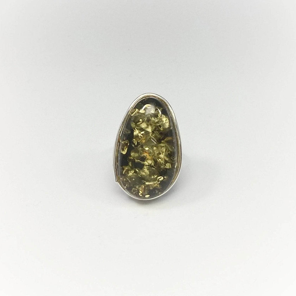 Green Amber Ring - Rocks and Gems Canada