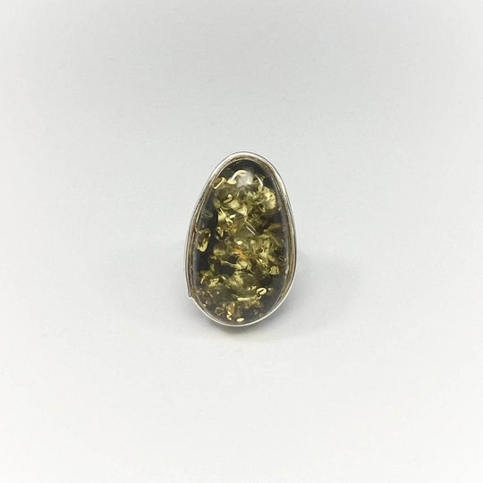 Green Amber Ring - Rocks and Gems Canada