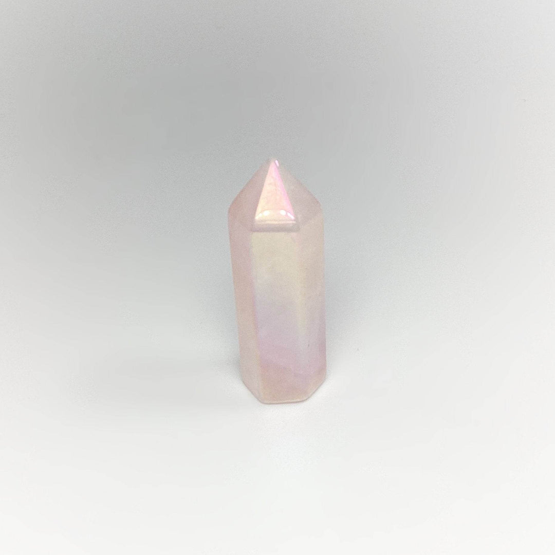 Polished Opalescent Rose Quartz Point - Rocks and Gems Canada