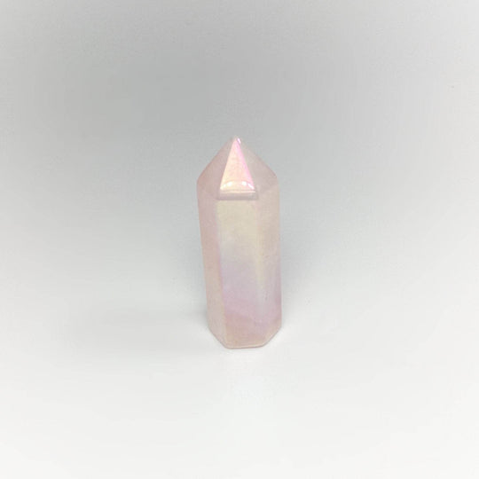 Polished Opalescent Rose Quartz Point - Rocks and Gems Canada