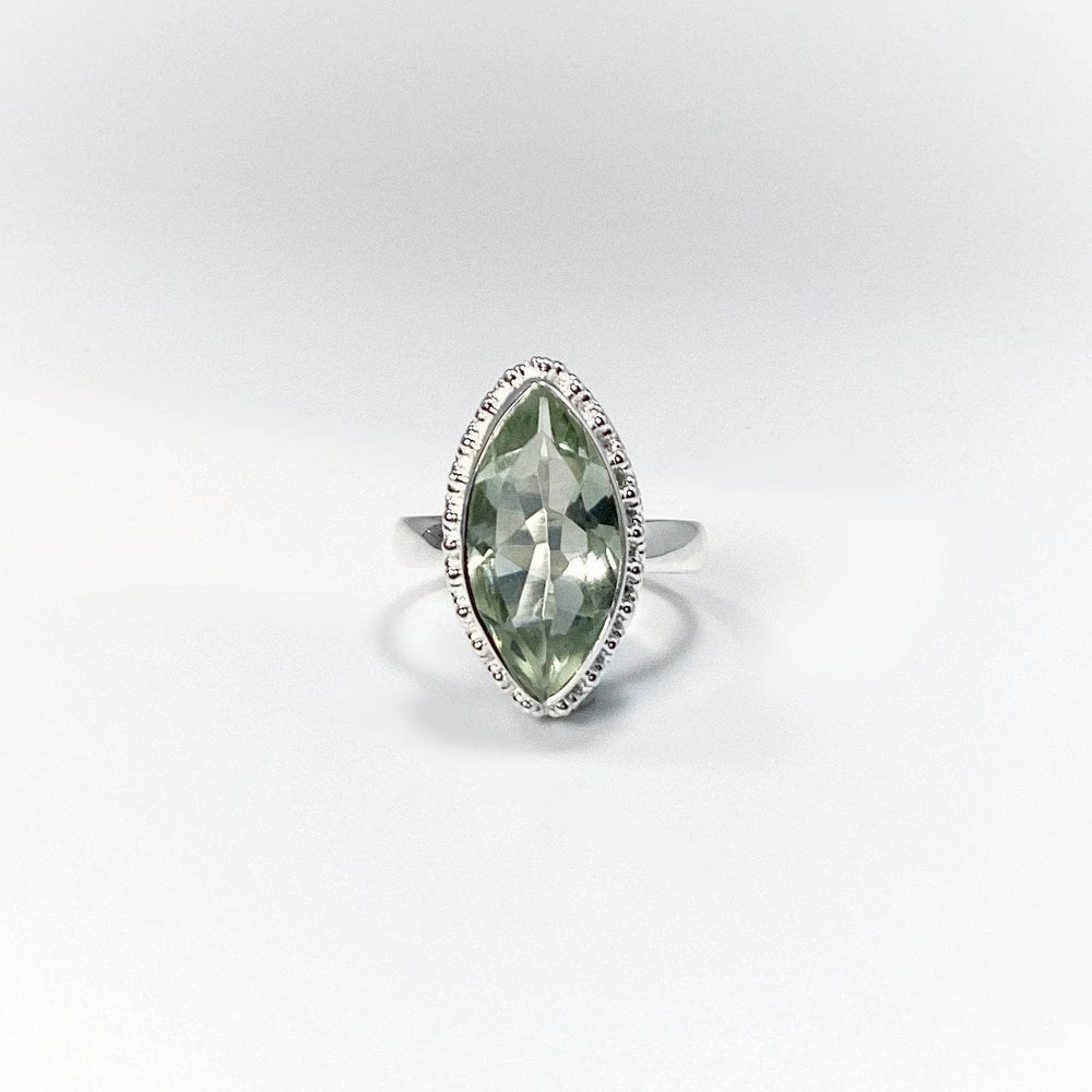 Green Amethyst Marquise Cut Ring - Rocks and Gems Canada