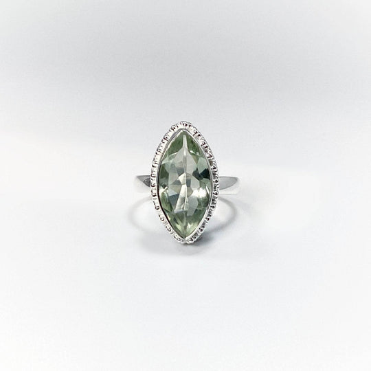 Green Amethyst Marquise Cut Ring - Rocks and Gems Canada