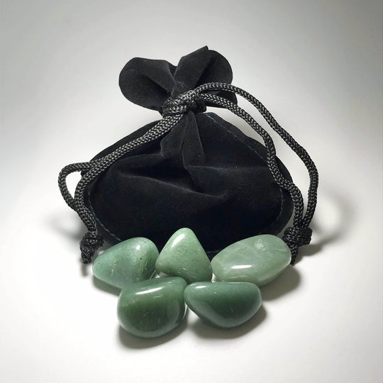 Green Aventurine Small Tumbles Pouch - Rocks and Gems Canada