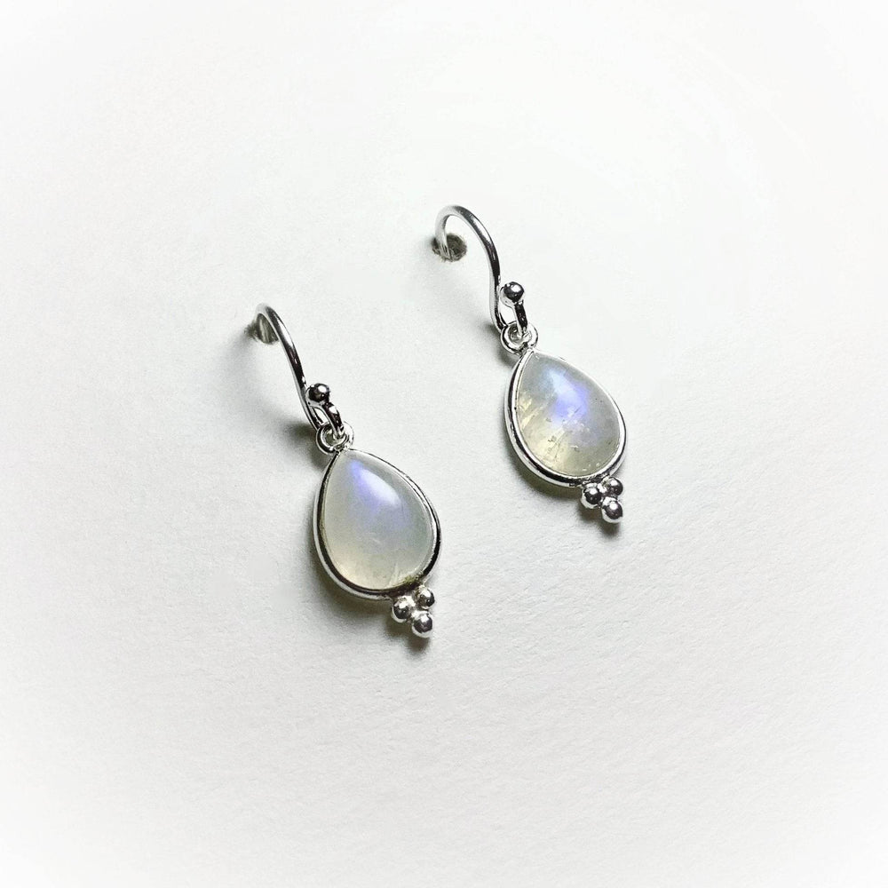 Rainbow Moonstone Dangle Earrings - Rocks and Gems Canada