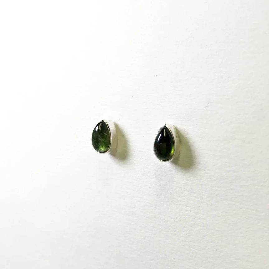 Green Tourmaline Stud Earrings - Rocks and Gems Canada