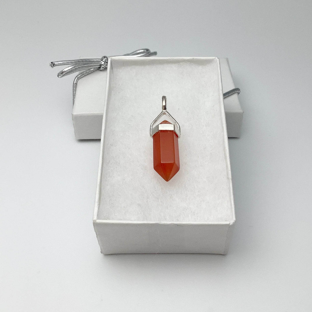 Carnelian Agate Double Terminated Point Pendant - Rocks and Gems Canada