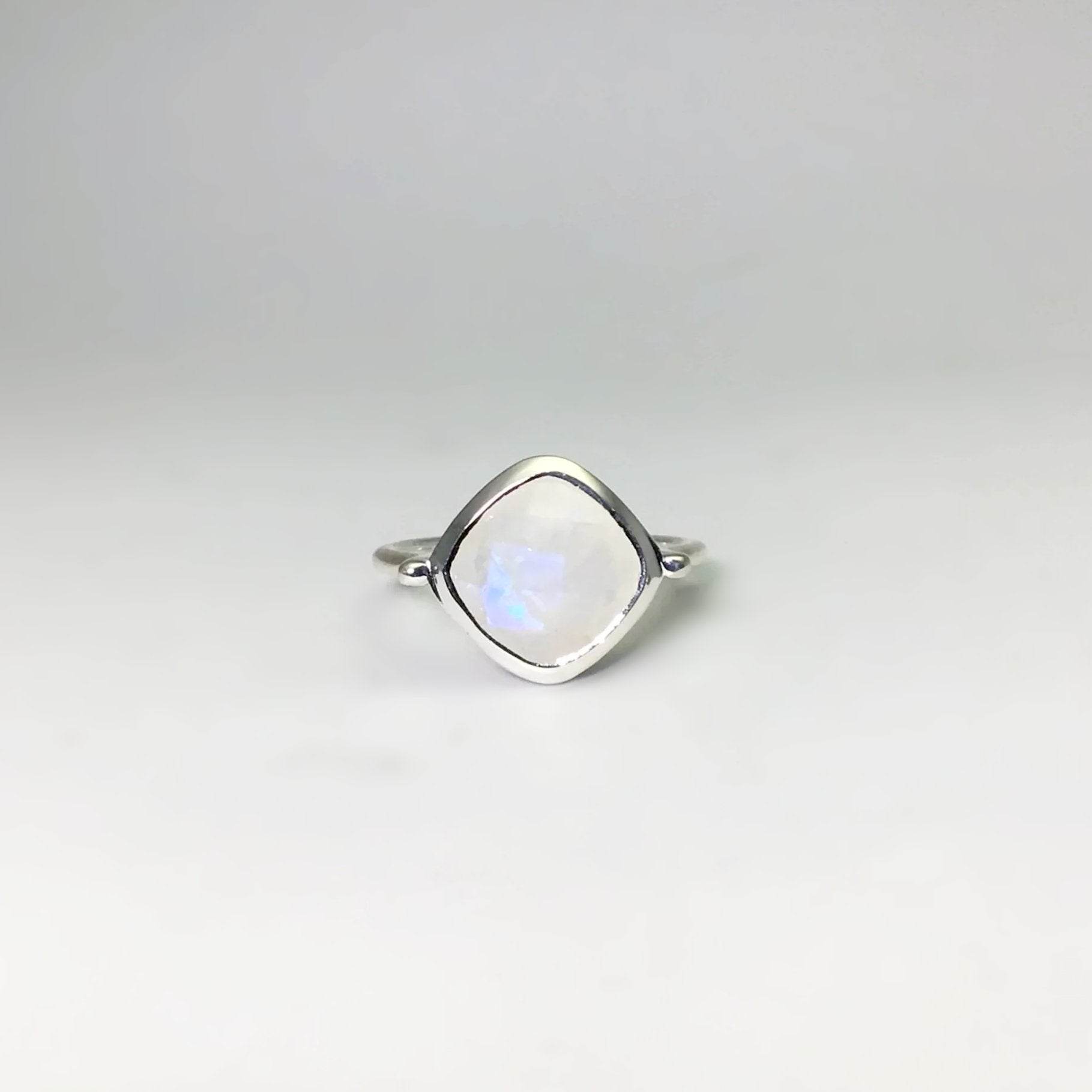Rainbow Moonstone Ring - Rocks and Gems Canada