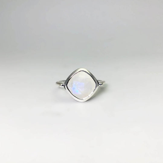 Rainbow Moonstone Ring - Rocks and Gems Canada