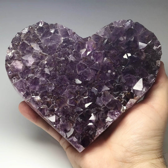 Amethyst Druze Cluster Heart On Stand - Rocks and Gems Canada