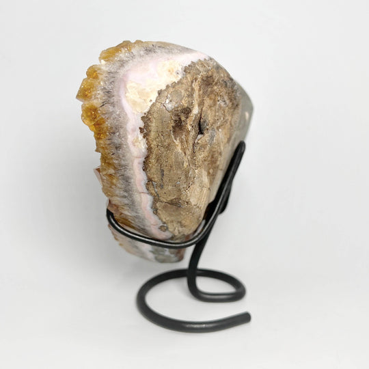 Citrine Druze Cluster Heart On Stand - Rocks and Gems Canada