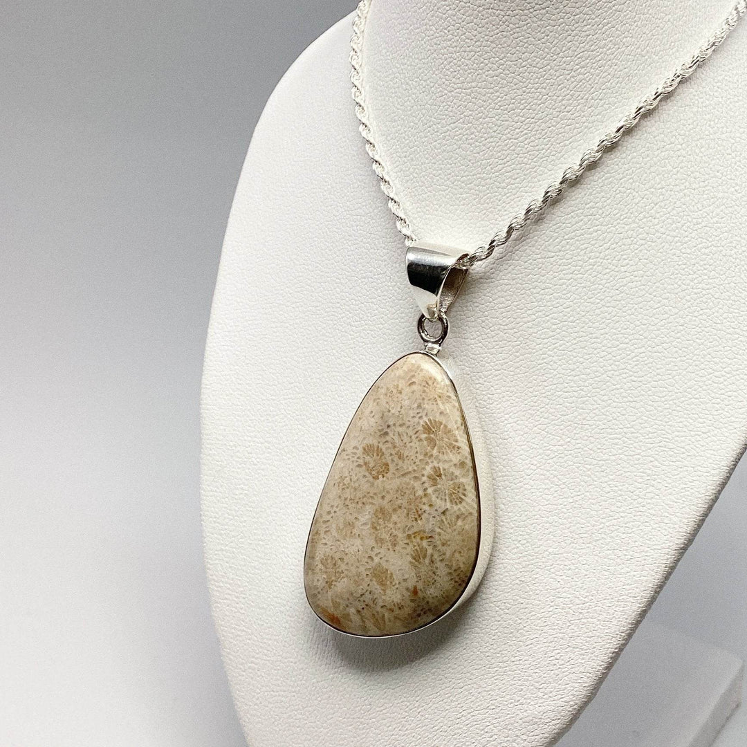 Fossilized Coral Pendant - Rocks and Gems Canada
