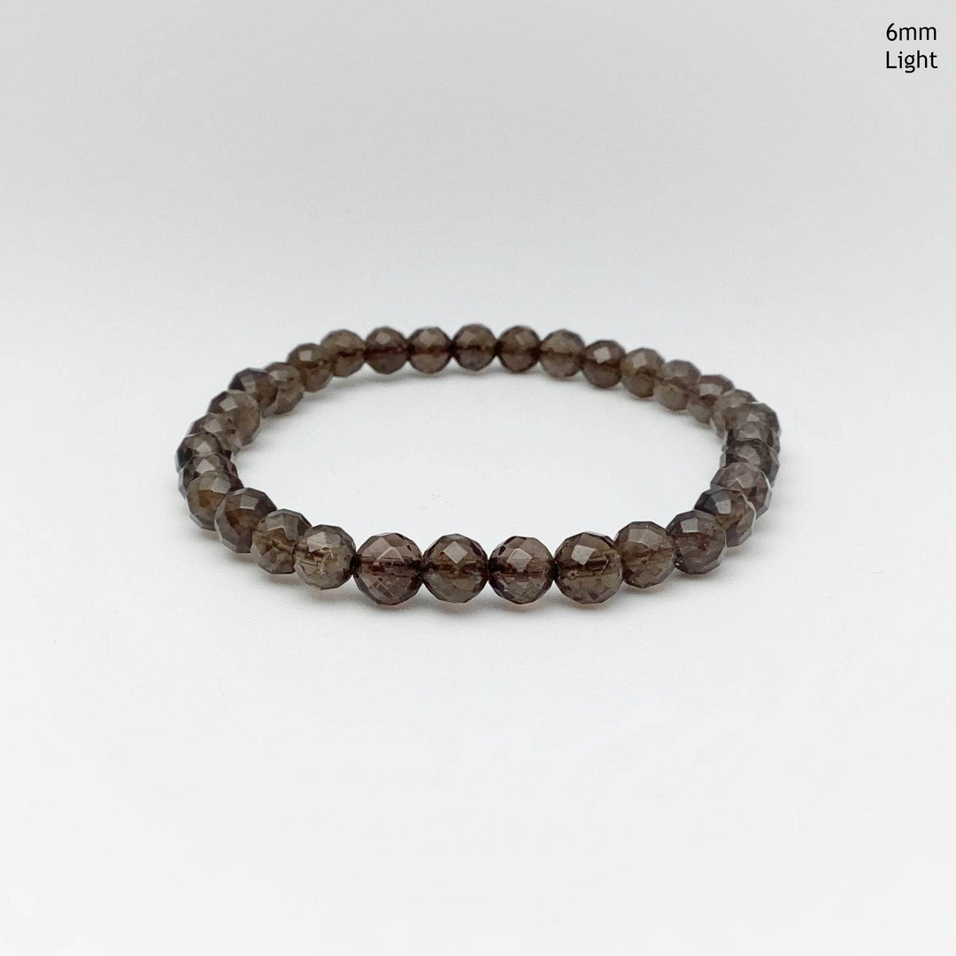 Smoky Quartz Faceted Beaded Bracelet - Rocks and Gems Canada