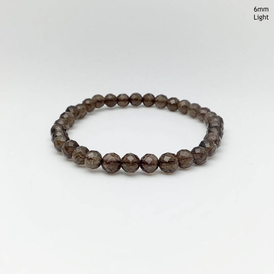 Smoky Quartz Faceted Beaded Bracelet - Rocks and Gems Canada
