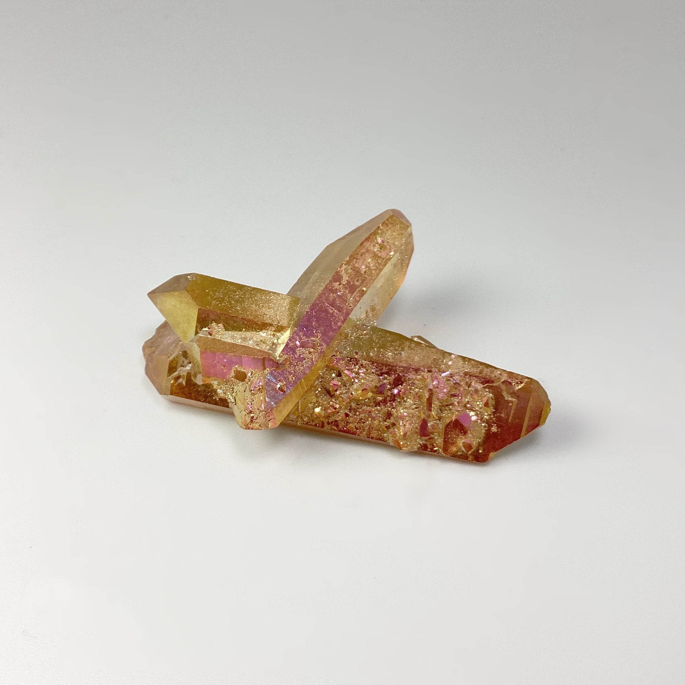 Sunset Aura Quartz Cluster - Rocks and Gems Canada