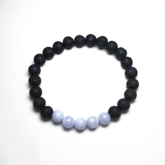 Blue Lace Agate Beaded Bracelet - Rocks and Gems Canada