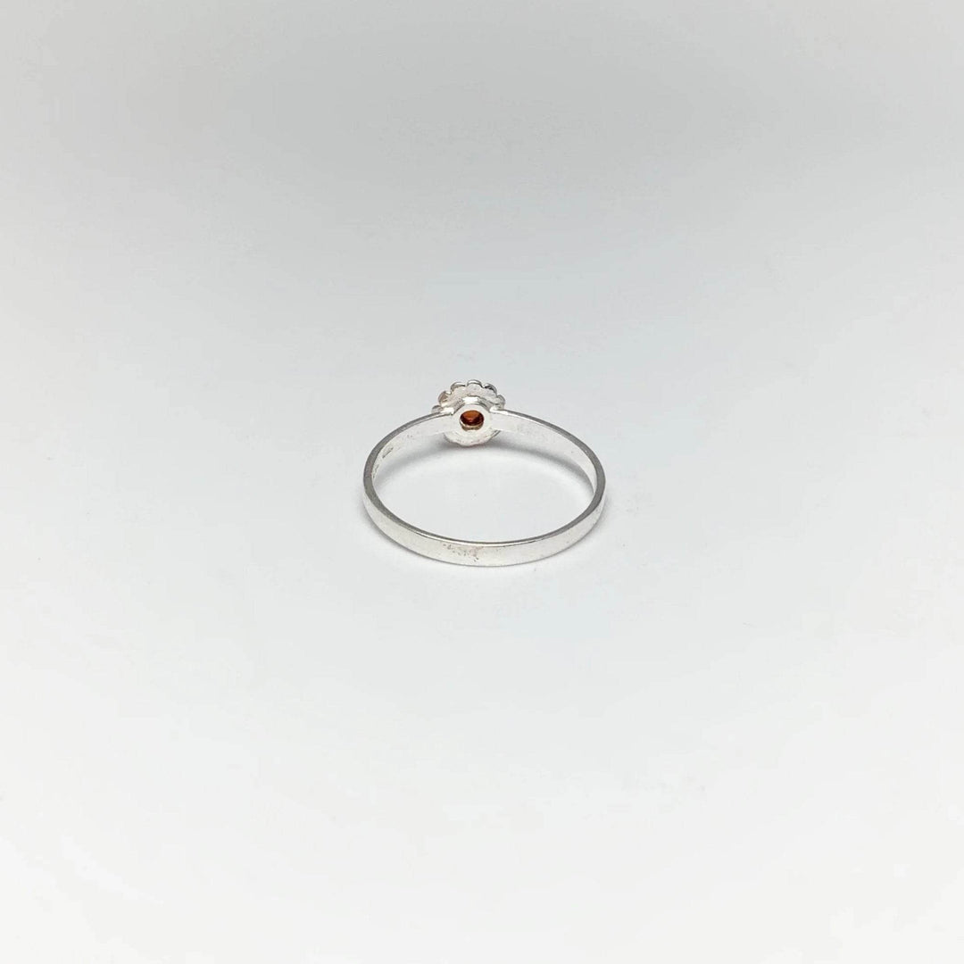 Cognac Amber Flower Ring - Rocks and Gems Canada