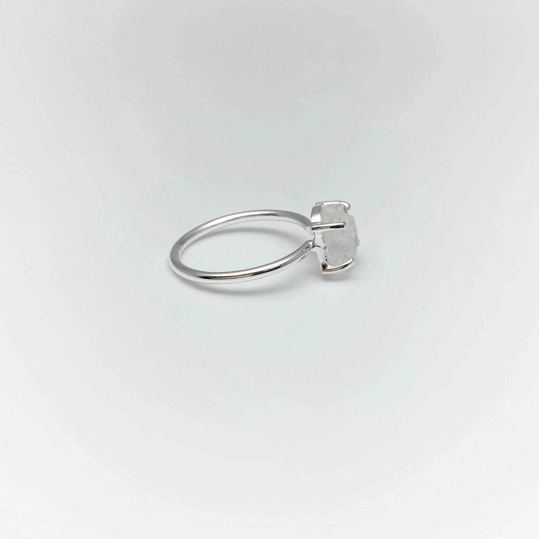 Raw Rainbow Moonstone Ring - Rocks and Gems Canada