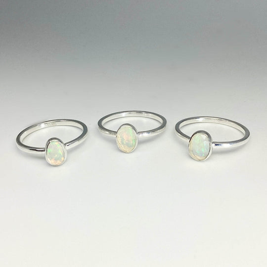Faceted Ethiopian Fire Opal Ring - Rocks and Gems Canada