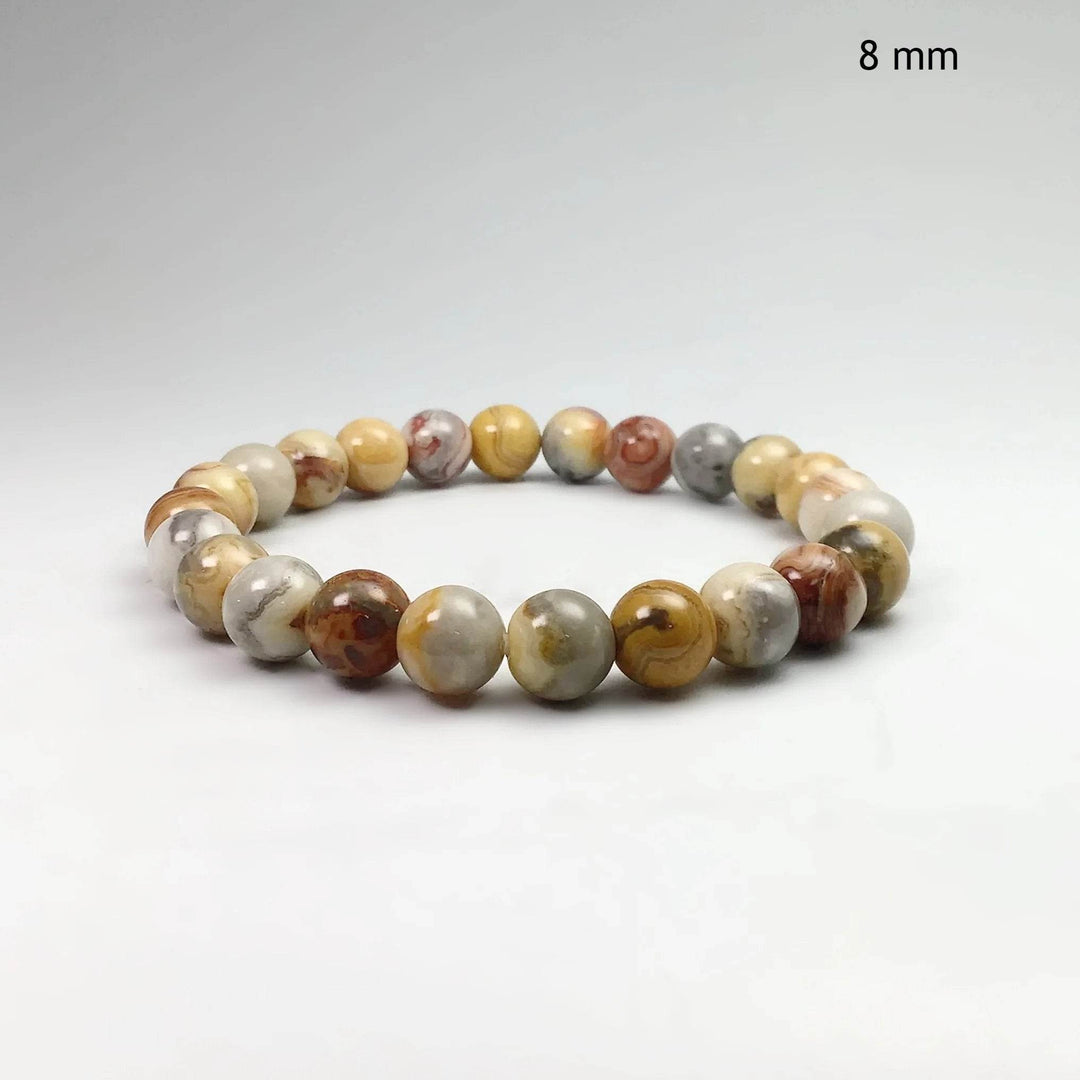 Natural Crazy Lace Agate Beaded Bracelet - Rocks and Gems Canada