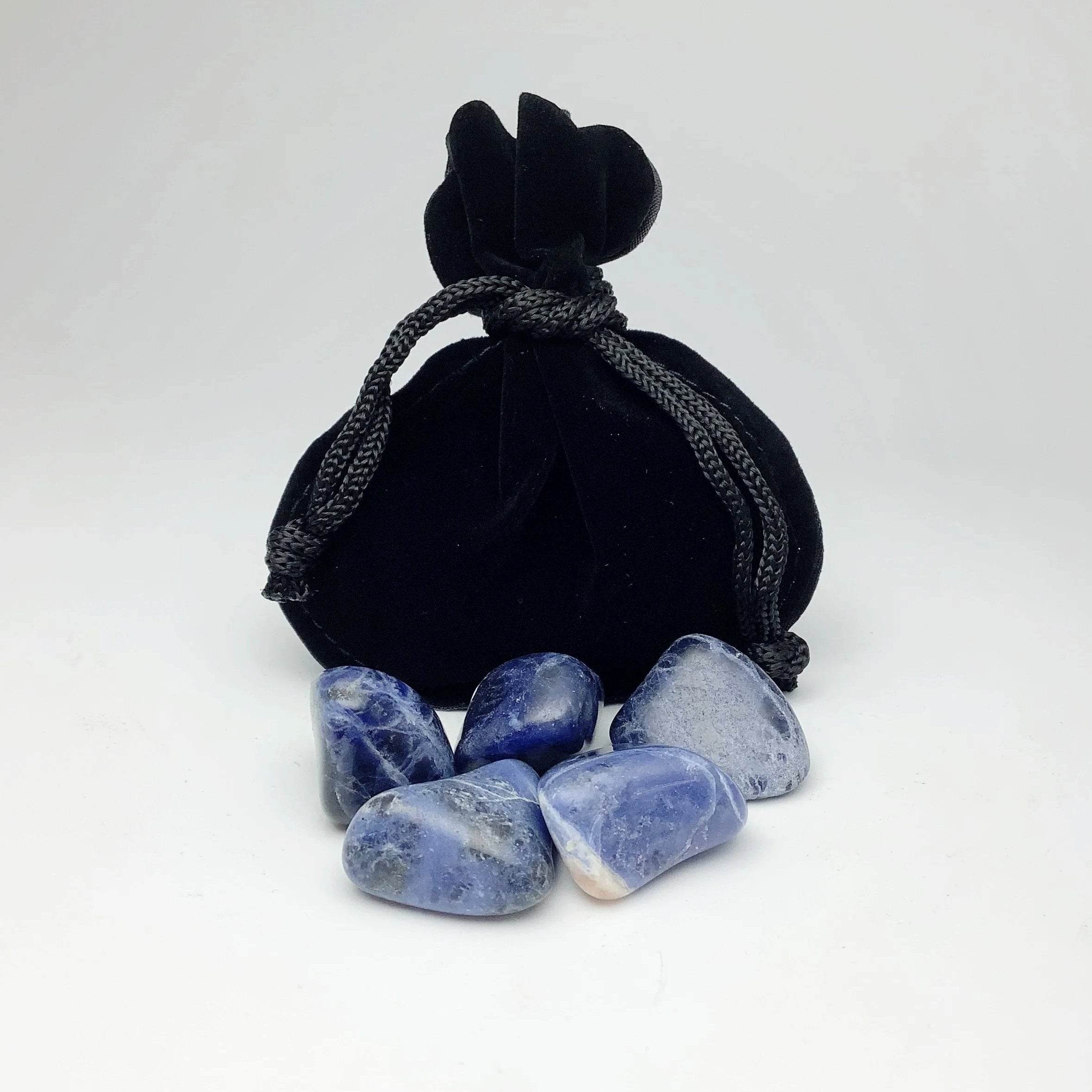 Sodalite Small Tumbles Pouch - Rocks and Gems Canada