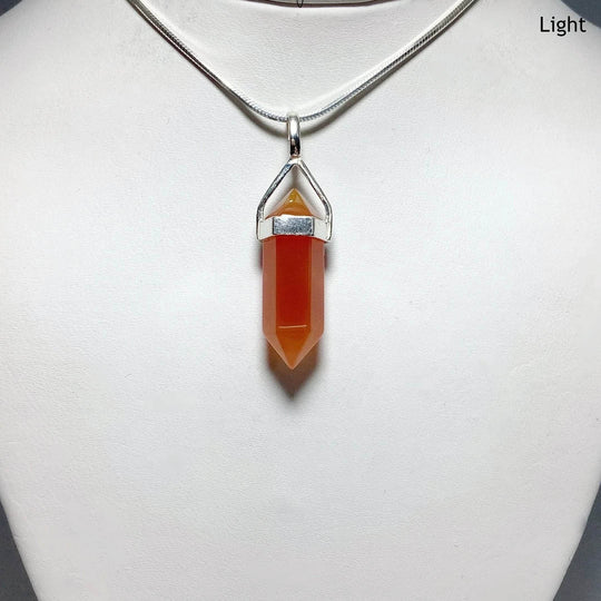 Carnelian Agate Double Terminated Point Pendant - Rocks and Gems Canada