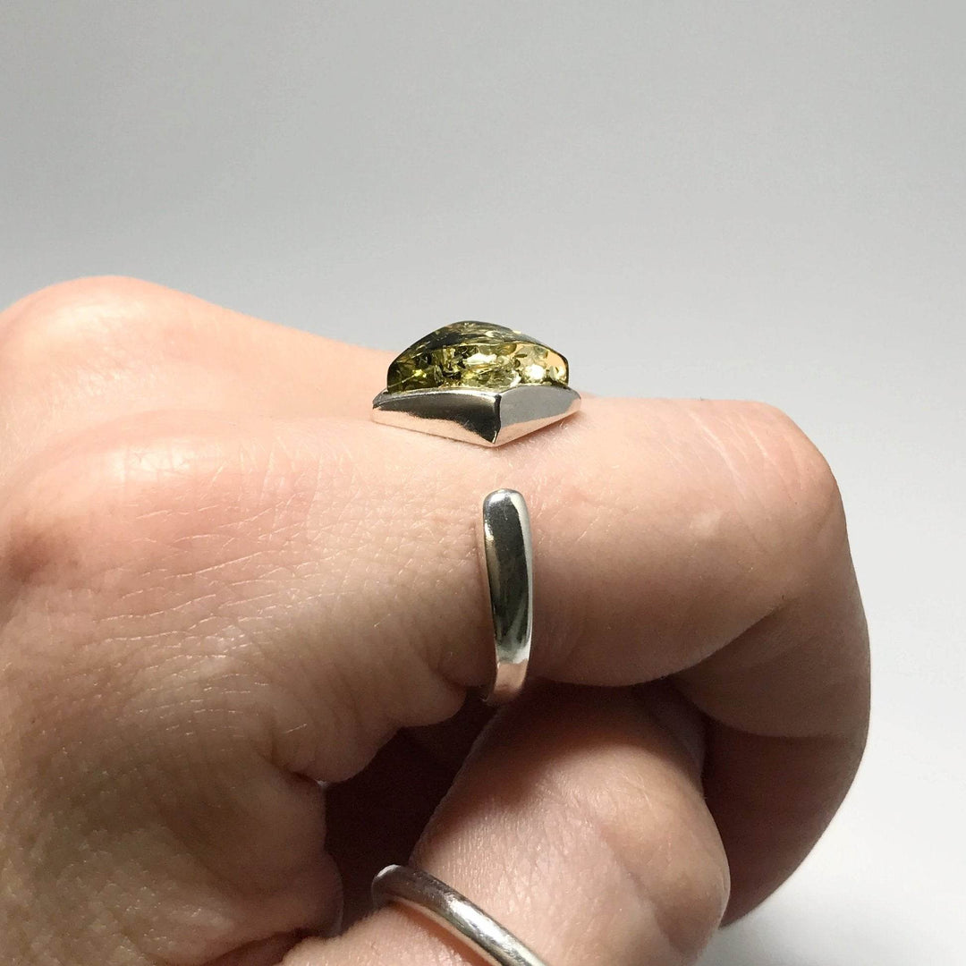 Green Amber Ring - Rocks and Gems Canada