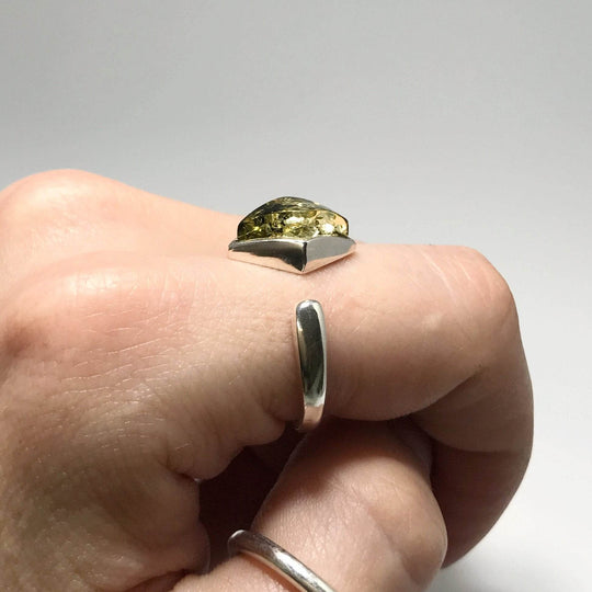 Green Amber Ring - Rocks and Gems Canada