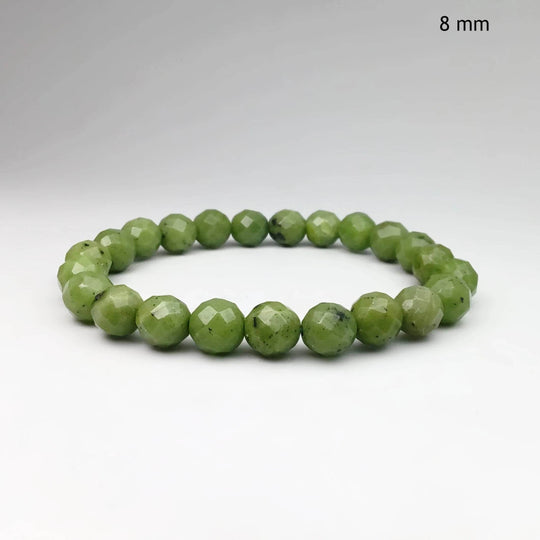 Canadian Jade Faceted Beaded Bracelet - High Quality - Rocks and Gems Canada