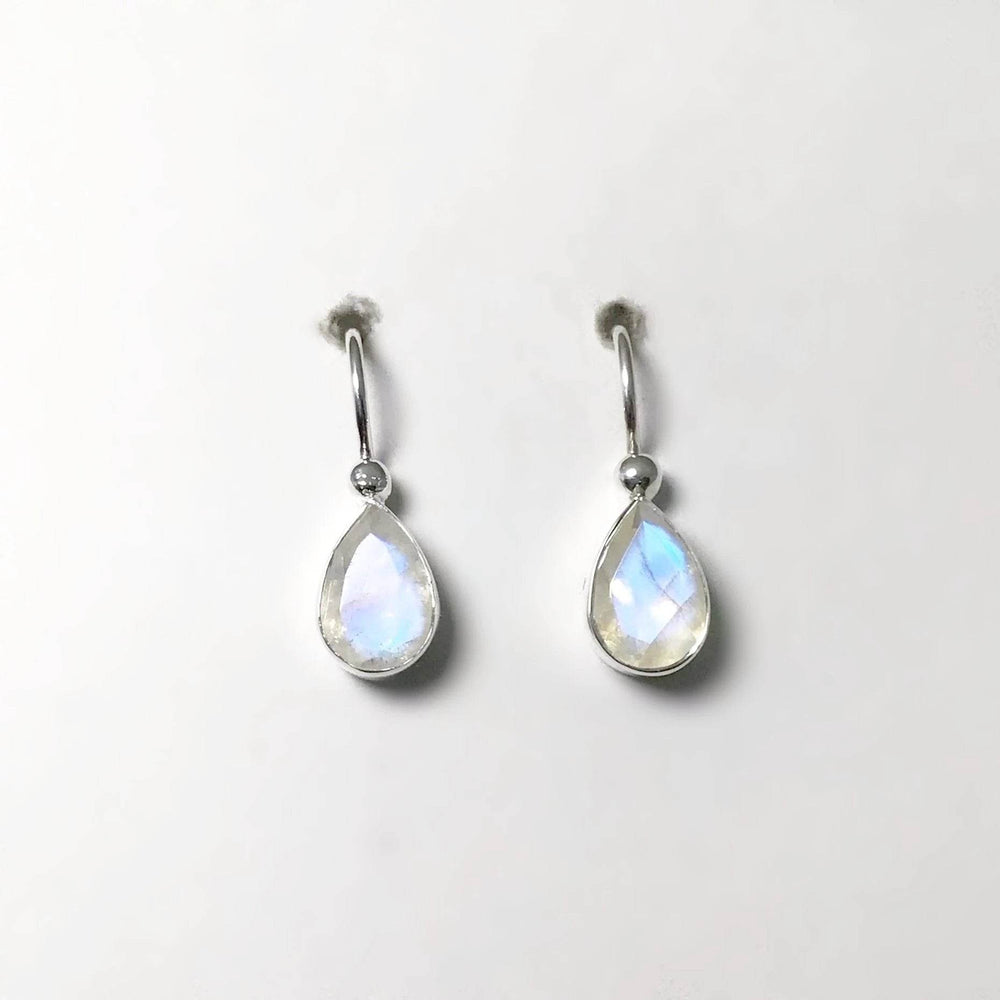 Rainbow Moonstone Dangle Earrings - Rocks and Gems Canada