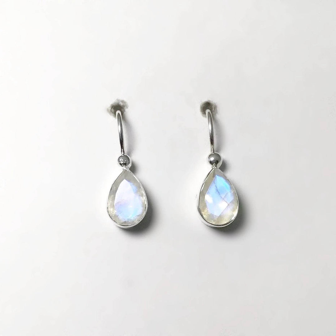 Rainbow Moonstone Dangle Earrings - Rocks and Gems Canada